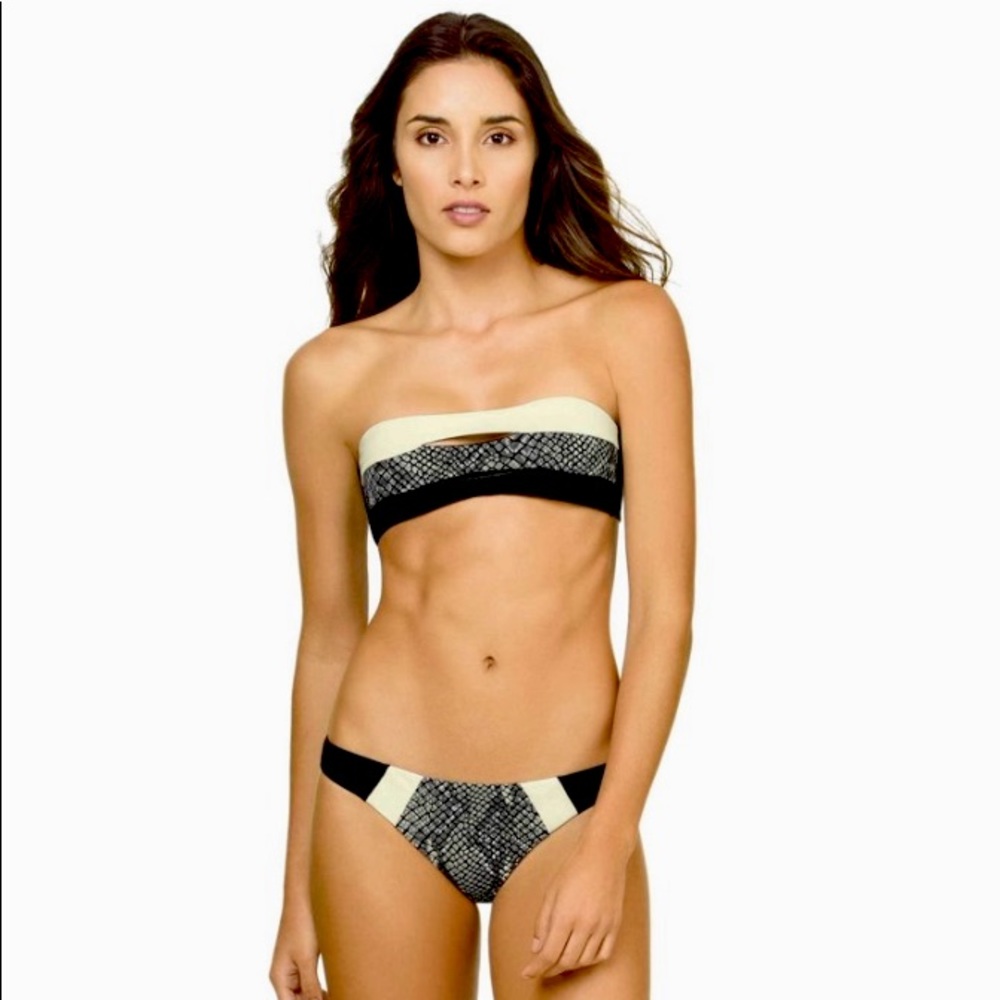 PilyQ Boa Color Block Bandeau Bikini